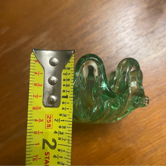 SET OF 2 Green & Pink Vintage Nesting Ashtray Italian Murano Glass Stack Flower - Picture 13 of 15